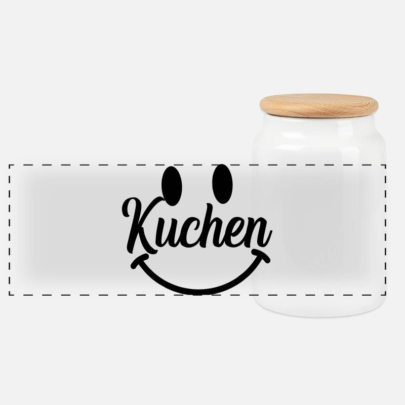 kuchen  - Panorama Keksdose mit Holzdeckel - Weiß