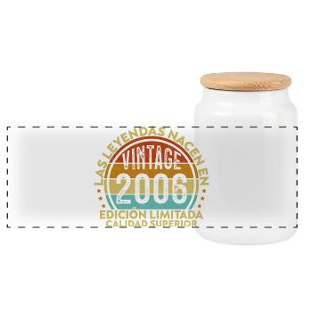 20e anniversaire 20e anniversaire Millésime 2006 - Boîte à biscuits avec couvercle en bois - blanc - Devant