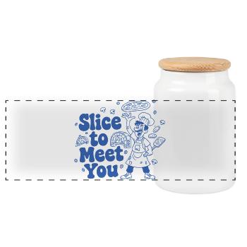 Slice to Meet You Pizzakünstler - Panorama Keksdose mit Holzdeckel - Weiß - Vorne