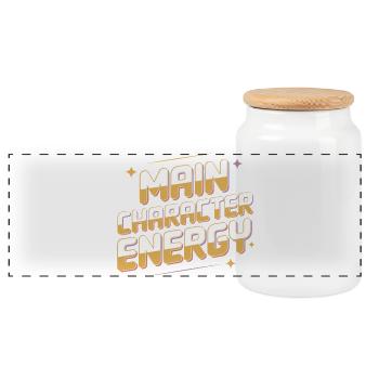 T-shirt graphique Énergie du personnage principal - Boîte à biscuits avec couvercle en bois - blanc - Devant