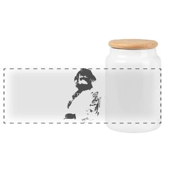 Karl Marx Workers Unite Quote  - Panoramic Cookie Jar with Wooden Lid - white - Front