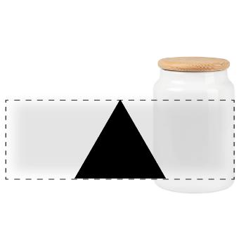 Triangle - Panoramic Cookie Jar with Wooden Lid - white - Front