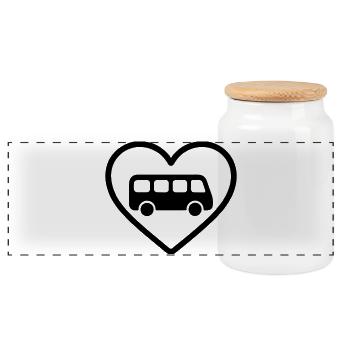 Heart Busfahrer - Panorama Keksdose mit Holzdeckel - Weiß - Vorne