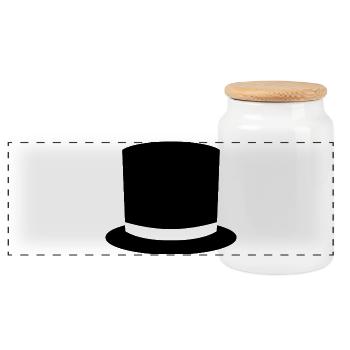 Haut-de-forme - Boîte à biscuits avec couvercle en bois - blanc - Devant