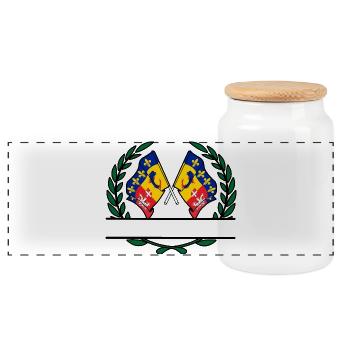 Rhône-Alpes Krans Namespace - Panoramic Cookie Jar with Wooden Lid - white - Front