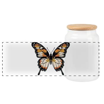 Couleurs vives de papillons - Boîte à biscuits avec couvercle en bois - blanc - Devant