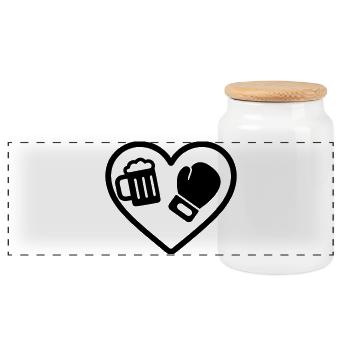 Heart Boxing Bier - Panorama Keksdose mit Holzdeckel - Weiß - Vorne
