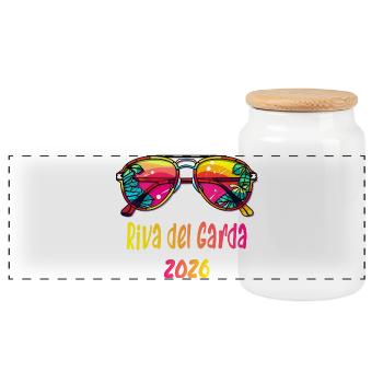 Riva del Garda 2026 Sunglasses - Panoramic Cookie Jar with Wooden Lid - white - Front