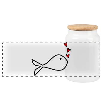 VALENTINSTAG. HERZ. ICH LIEBE DICH. ICH LIEBE DICH - Panorama Keksdose mit Holzdeckel - Weiß - Vorne