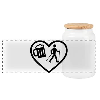 Humour nordique de la bière de cœur - Boîte à biscuits avec couvercle en bois - blanc - Devant