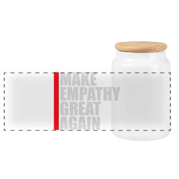 Make Empathy Great Again Politisch Statement Hoffn - Panorama Keksdose mit Holzdeckel - Weiß - Vorne