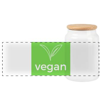 Vegan - signe pour tous les vegans - Boîte à biscuits avec couvercle en bois - blanc - Devant