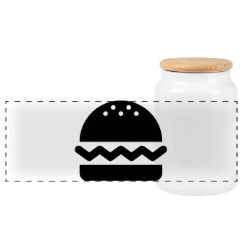 Hamburger, Burger - Panorama Keksdose mit Holzdeckel - Weiß - Vorne
