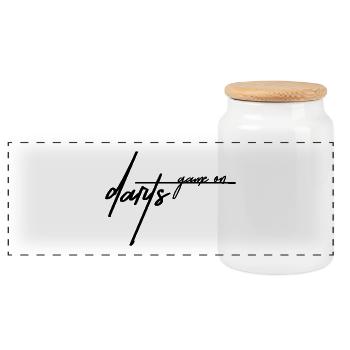 Darts,Darts Signature - Panoramic Cookie Jar with Wooden Lid - white - Front