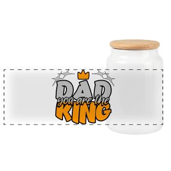 Papa, tu es le roi. - Boîte à biscuits avec couvercle en bois - blanc - Devant
