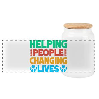 Volunteer Appreciation Helping People Changing - Panorama Keksdose mit Holzdeckel - Weiß - Vorne