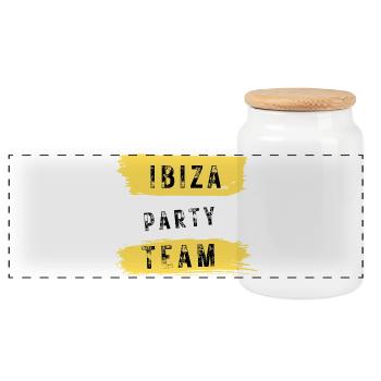 Ibiza Party Team - Panoramic Cookie Jar with Wooden Lid - white - Front
