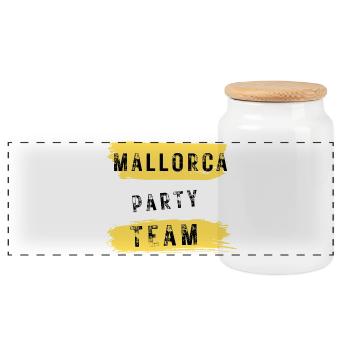 Mallorca Party Team - Panoramic Cookie Jar with Wooden Lid - white - Front