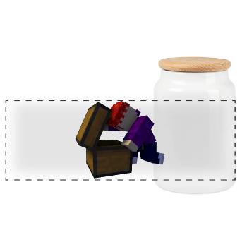 Coffre au trésor voxel trouvé - Boîte à biscuits avec couvercle en bois - blanc - Devant