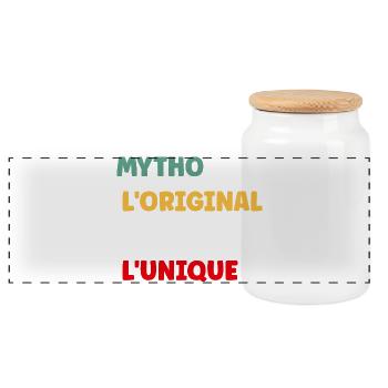 Mytho Original Einzigartiges T-Shirt - Panorama Keksdose mit Holzdeckel - Weiß - Vorne