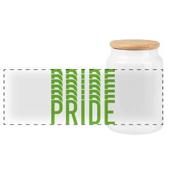Lime Green Pride Text Design - Panoramic Cookie Jar with Wooden Lid - white - Front