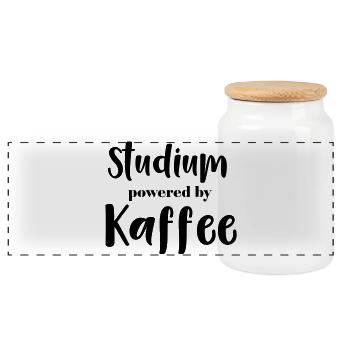 Studies powered by Kaffee - Panoramic Cookie Jar with Wooden Lid - white - Front