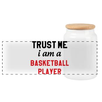 Trust me I am a basketball player - Boîte à biscuits avec couvercle en bois - blanc - Devant