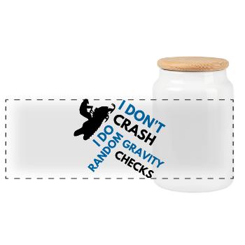 Snowmobile I don't crash funny snowmobile - Panoramic Cookie Jar with Wooden Lid - white - Front
