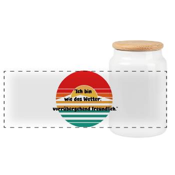Motif rétro du coucher de soleil - Boîte à biscuits avec couvercle en bois - blanc - Devant