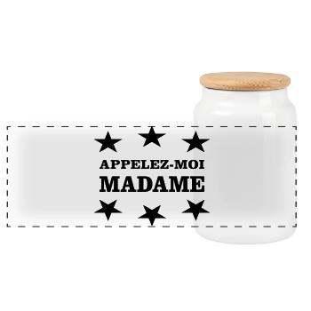 Call me MASAM - Panoramic Cookie Jar with Wooden Lid - white - Front
