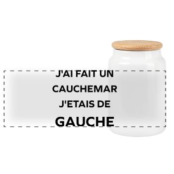 j'ai fait un cauchemar j'étais de gauche - Boîte à biscuits avec couvercle en bois - blanc - Devant