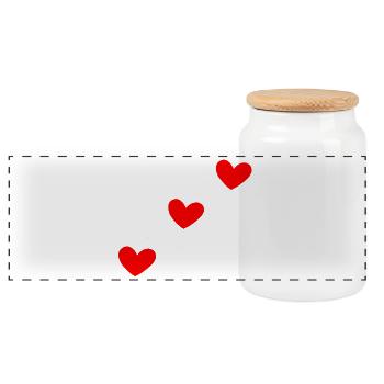 67 Six Sept Mèmes 6 7 Cœur Saint-Valentin Ados - Boîte à biscuits avec couvercle en bois - blanc - Devant