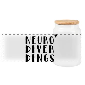 Neurodiverdings - Panorama Keksdose mit Holzdeckel - Weiß - Vorne