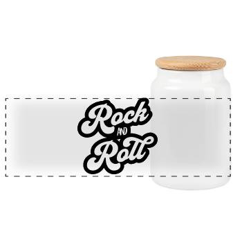 Rock and Roll Vintage Script - Boîte à biscuits avec couvercle en bois - blanc - Devant
