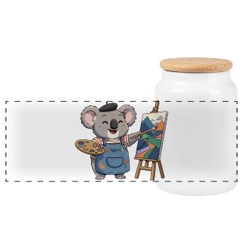 Koala Maler: Bunte Berglandschaft - Panorama Keksdose mit Holzdeckel - Weiß - Vorne