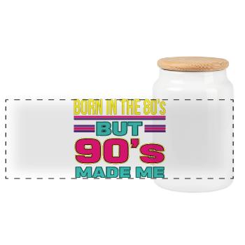 Né dans les années 80 Mais les années 90 m’ont rendu rétro - Boîte à biscuits avec couvercle en bois - blanc - Devant