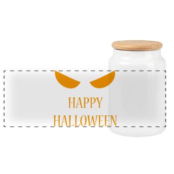 Halloween - Zombie - Horreur - Citrouille - Boîte à biscuits avec couvercle en bois - blanc - Devant