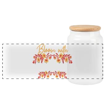 Fleurir avec Ostara Joyeuses Pâques Ostara - Boîte à biscuits avec couvercle en bois - blanc - Devant