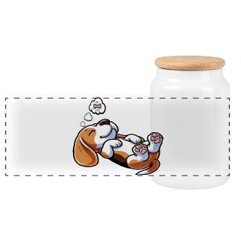 Beagle Propriétaire de Beagle Propriétaire de Beagle chien beagle - Boîte à biscuits avec couvercle en bois - blanc - Devant