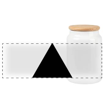 Symbol Dreieck gleichseitig schwarz - Panorama Keksdose mit Holzdeckel - Weiß - Vorne