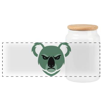 Angry Koala - Panoramic Cookie Jar with Wooden Lid - white - Front