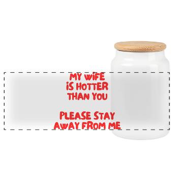 Ma femme est plus sexy que toi - Boîte à biscuits avec couvercle en bois - blanc - Devant