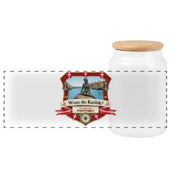 Wozu Karibik? Ich will nach Kopenhagen! - Panorama Keksdose mit Holzdeckel - Weiß - Vorne