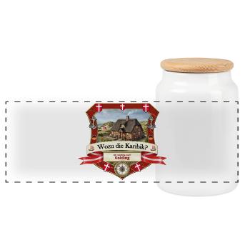 Wozu Karibik? Ich will nach Kolding! - Panorama Keksdose mit Holzdeckel - Weiß - Vorne