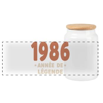 40 ans 1986 Vintage Retro Cadeau Anniversaire - Boîte à biscuits avec couvercle en bois - blanc - Devant