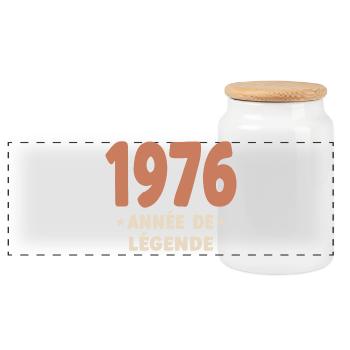 50 ans 1976 Vintage Retro Cadeau Anniversaire - Boîte à biscuits avec couvercle en bois - blanc - Devant