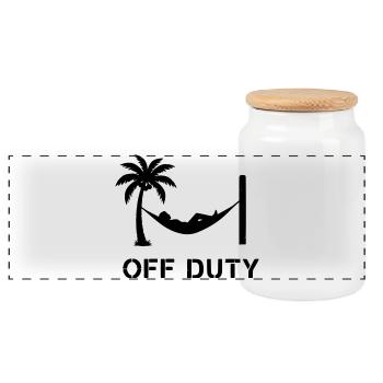 Hammock Off Duty Feierabend - Panoramic Cookie Jar with Wooden Lid - white - Front