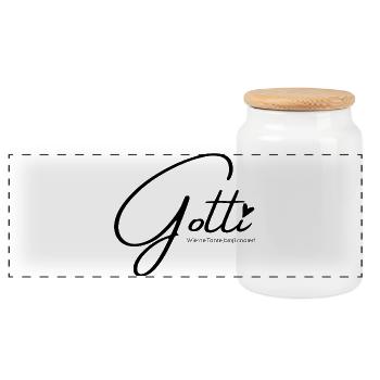 For the coolest godmother, godmother gift, godmother - Panoramic Cookie Jar with Wooden Lid - white - Front