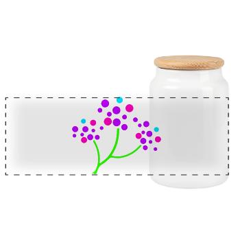 Neon Blossom Branch - Panorama Keksdose mit Holzdeckel - Weiß - Vorne