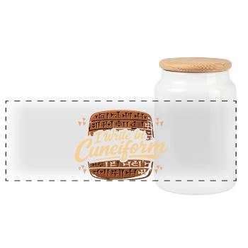 Mésopotamie ancienne, Sumérien - Boîte à biscuits avec couvercle en bois - blanc - Devant